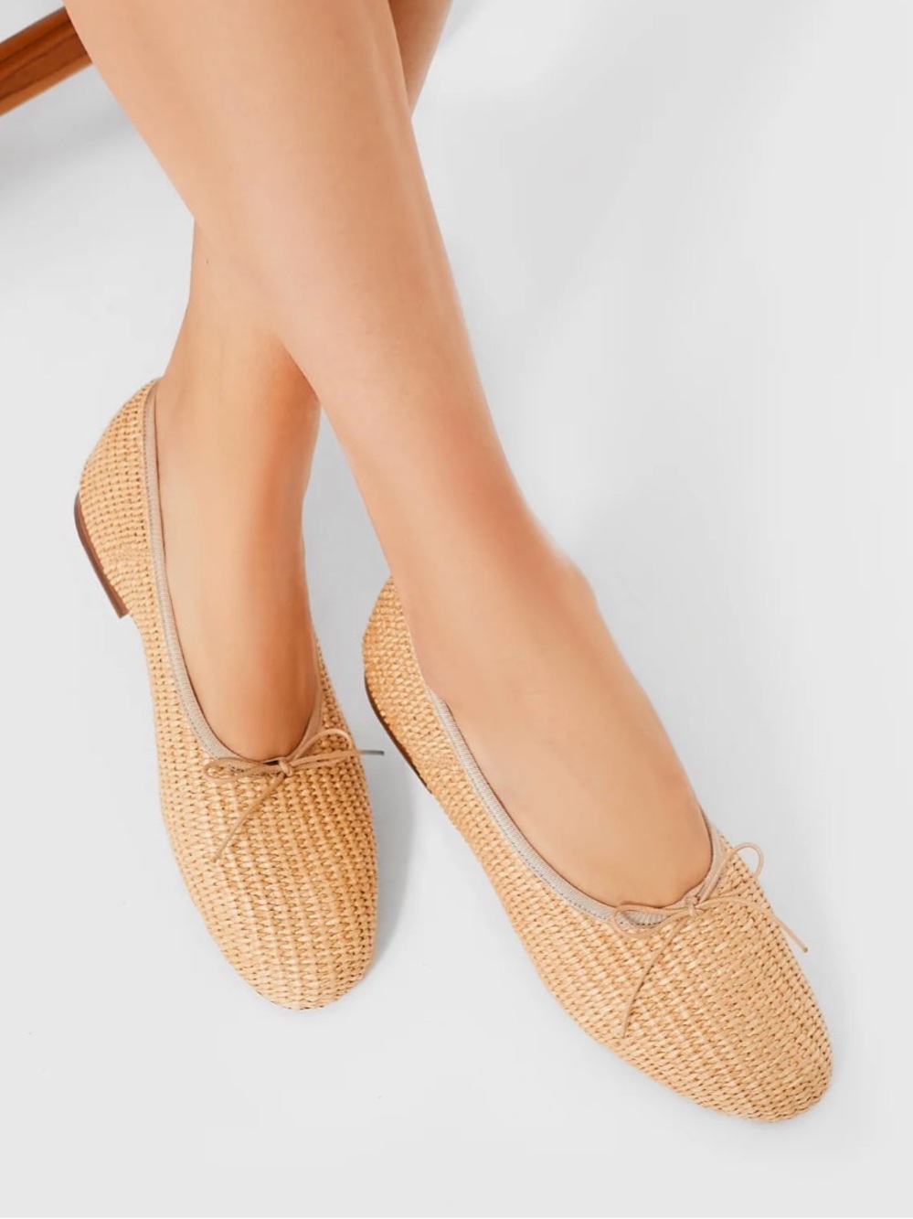 Mansur Gavriel Woven Dream Ballerina Flat in Raffia women’s 37 US 7